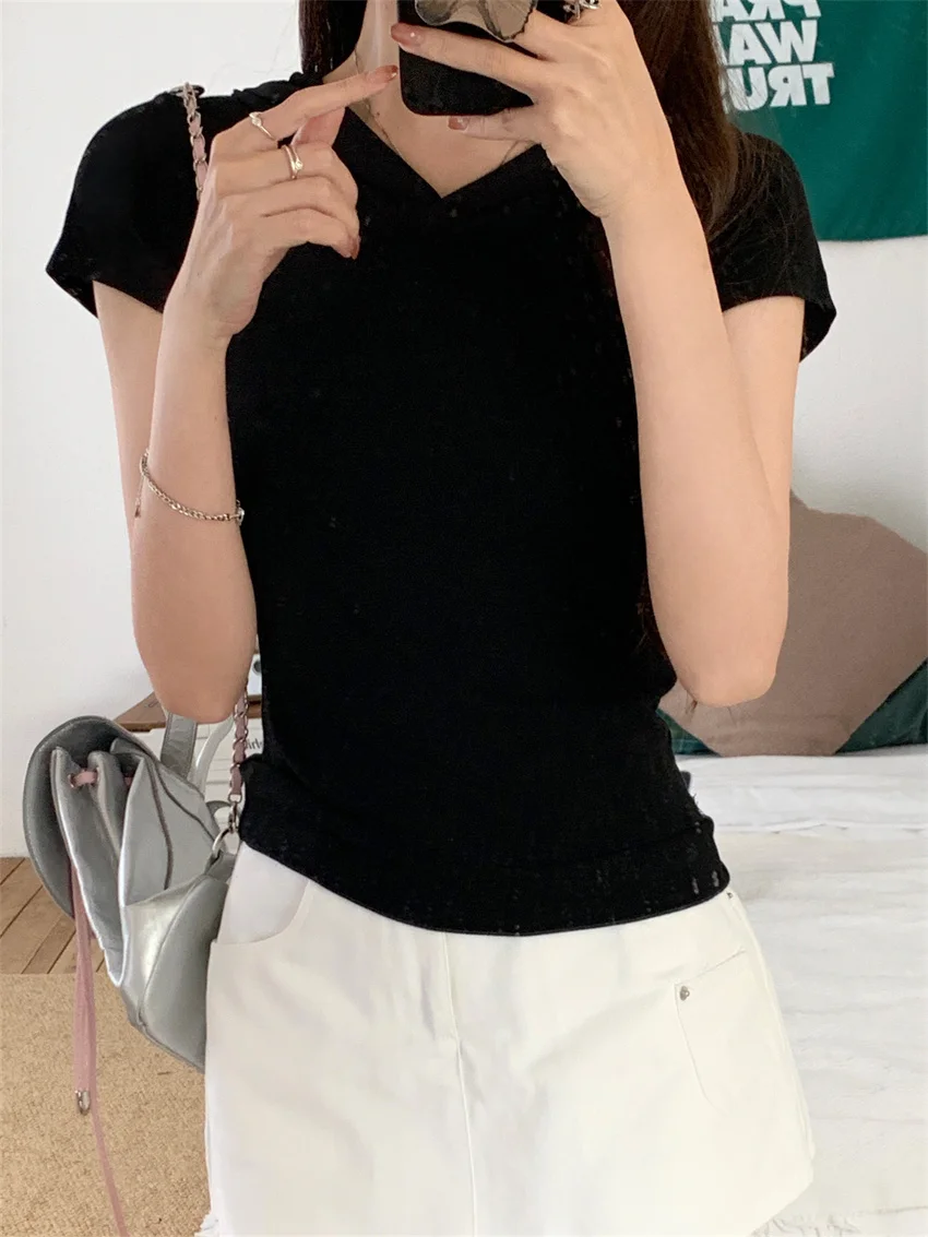 Alien Kitty 여성용 올 매치 후드 티, 캐주얼 2024 바디콘 미니 스커트, 오피스 레이디 하이 스트리트 데일리, 여름 신상