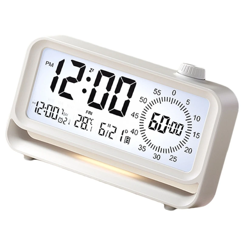 LCD Display Children Alarm Clock with 60 Minutes Visual Timers Rechargeable Night Light Encourages Health Sleep Habits