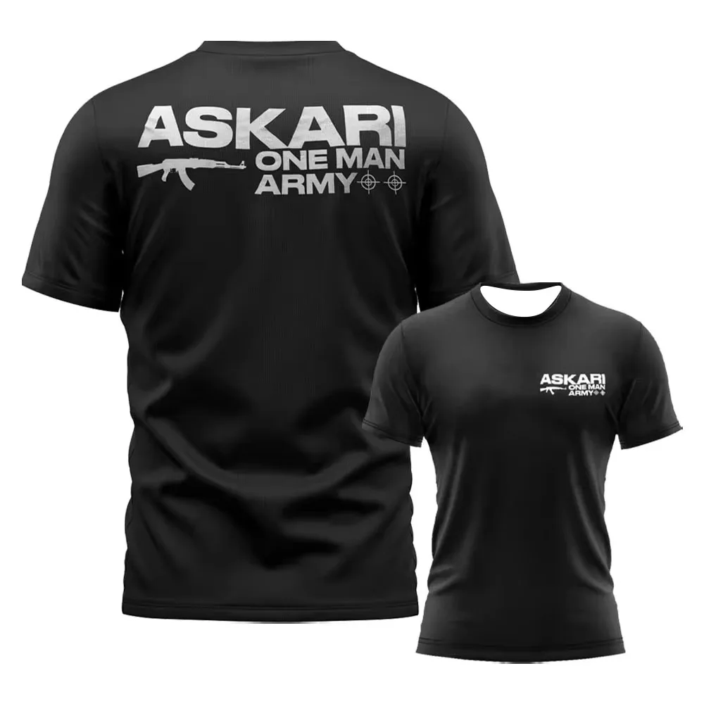 Askari Herren Box-T-Shirt Sommer Sport Fitness Atmungsaktives Rundhals-Kurzarm-Oberteil für Outdoor-Training