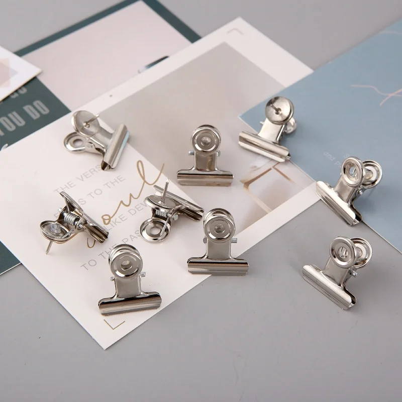 20pcs/Box Push Pins Stylish Thumb Tacks with Binder Clips Thumbtack Metal Nail Clip 22mm Rose Gold Note Clip Word Binding Clip