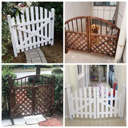 Garden wooden door carbonized anticorrosive wooden fence door outdoor courtyard fence fence double wooden door