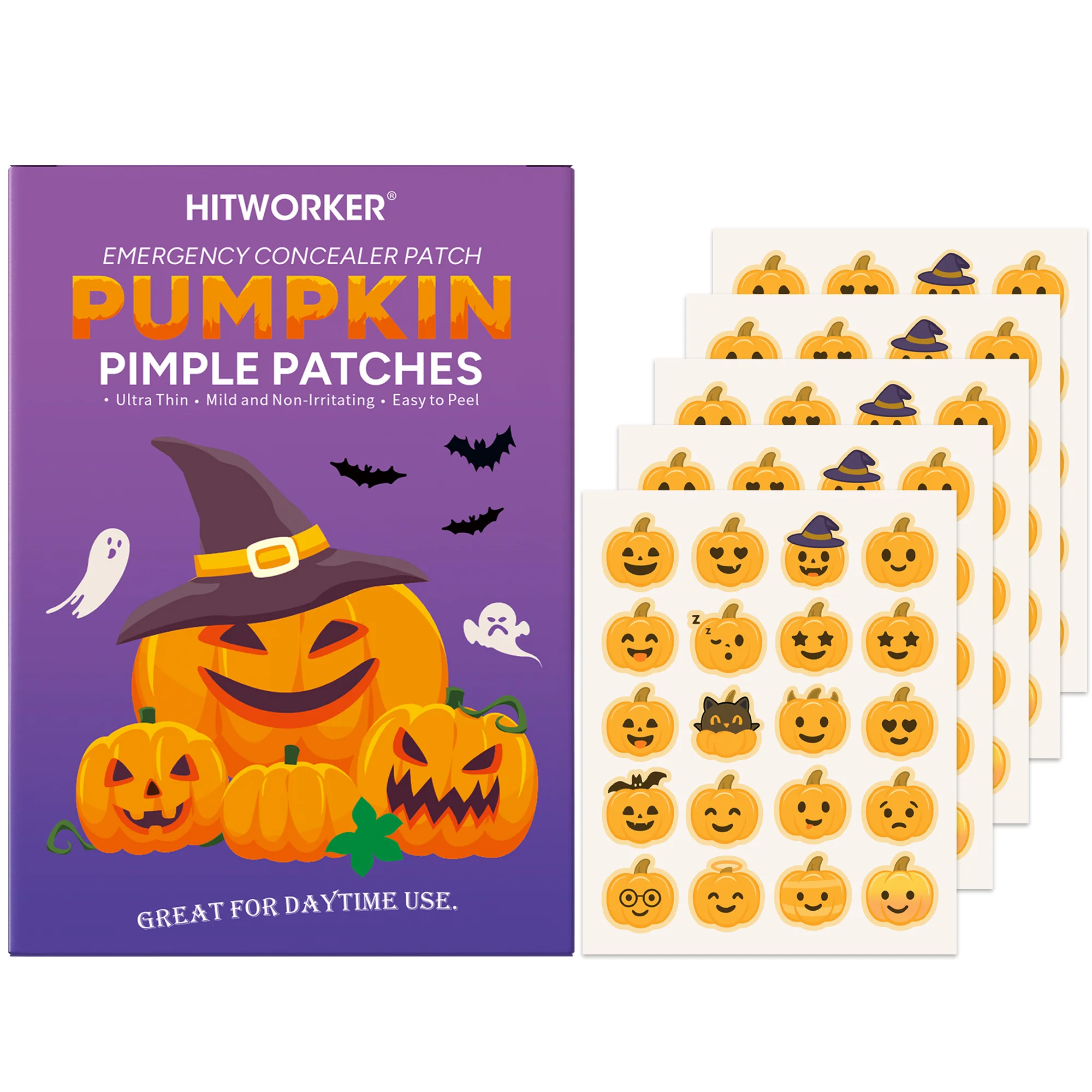 

100/60 милых моделей тыквы для покрытия пятен на лице, музыкальных фестивалей и предметов первой необходимости на Хэллоуин.