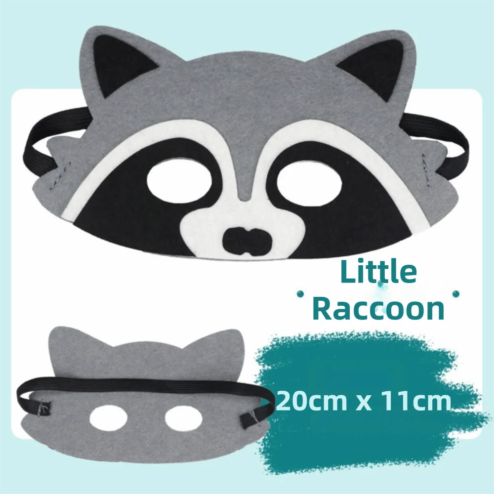 4 pezzi per bambini, maschera per animali in feltro, materiale in feltro, design a fumetti, mezza maschera per orecchie di animali, per bambini