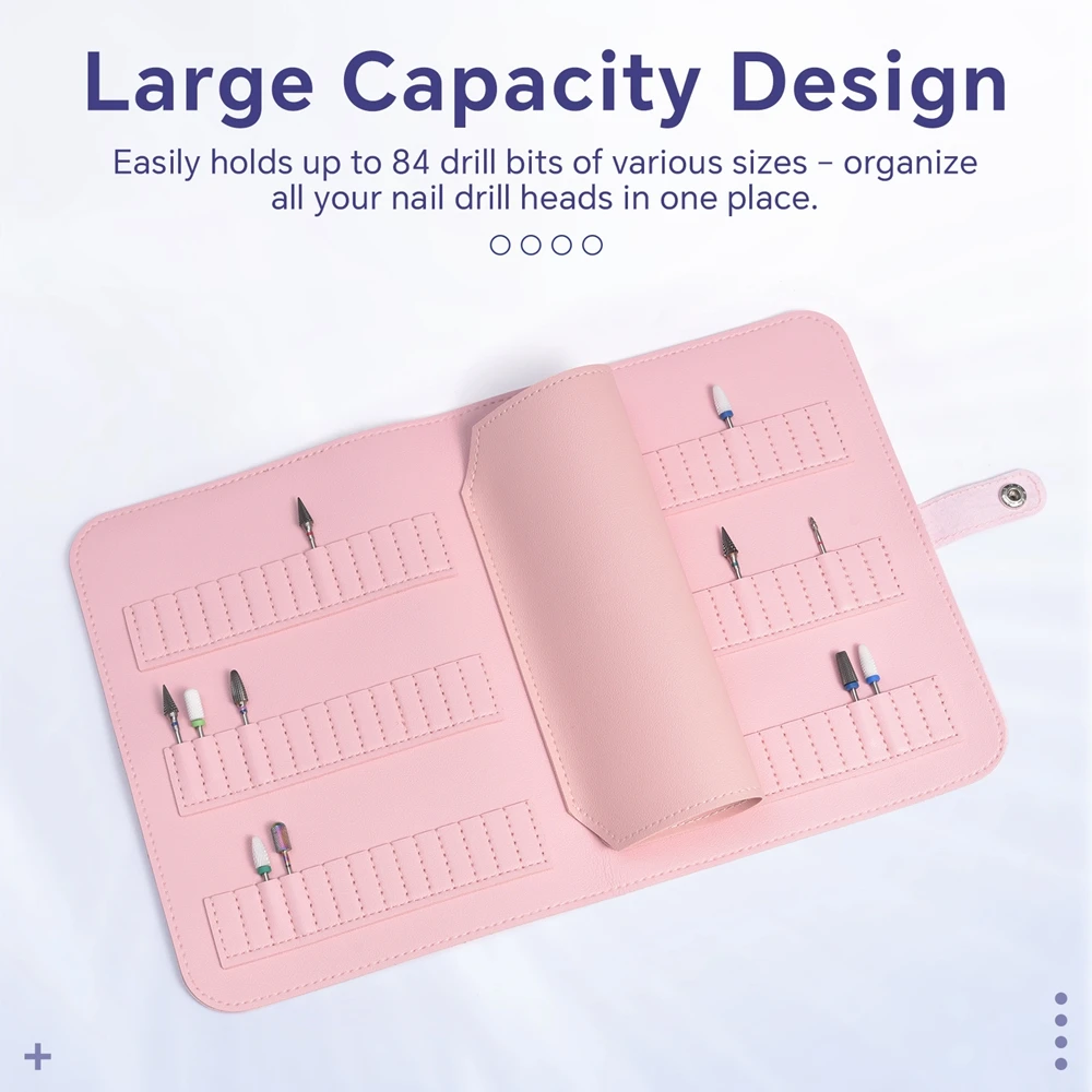 84-Positionen, zusammenklappbare Nagelbohrer-Tasche, tragbarer Halter, DIY-Nagelkunst-Werkzeugaufbewahrung, weiche Nagelbohrer-Taschen, Maniküre-Zubehör