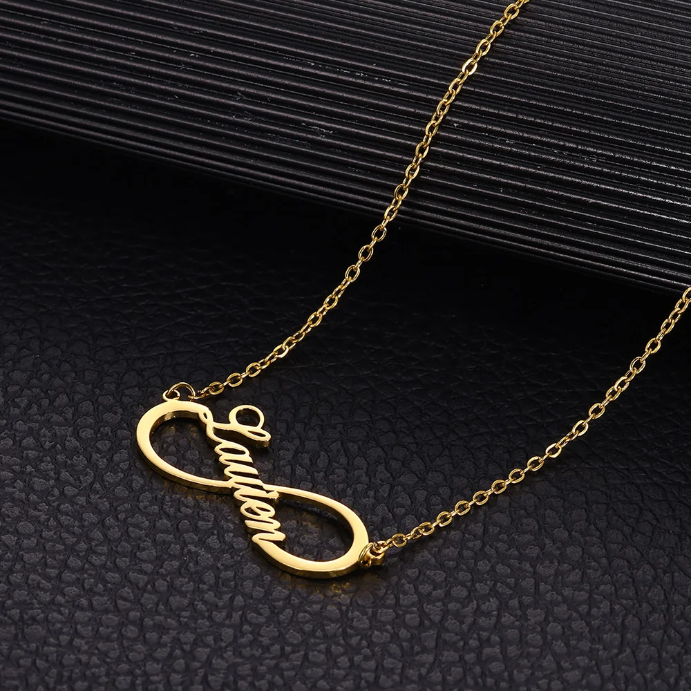 Custom Name Infinity Necklaces Women Family Mather Personalized Stainless Steel Two Name Birth Date Necklace Jewelry Best Gift view 6