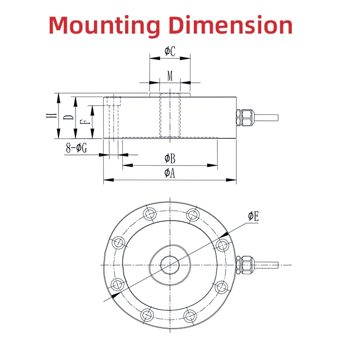 RIGHT Hot Sale Factory Direct T312 chinese load cell 20 ton tension and compression load cell sensor