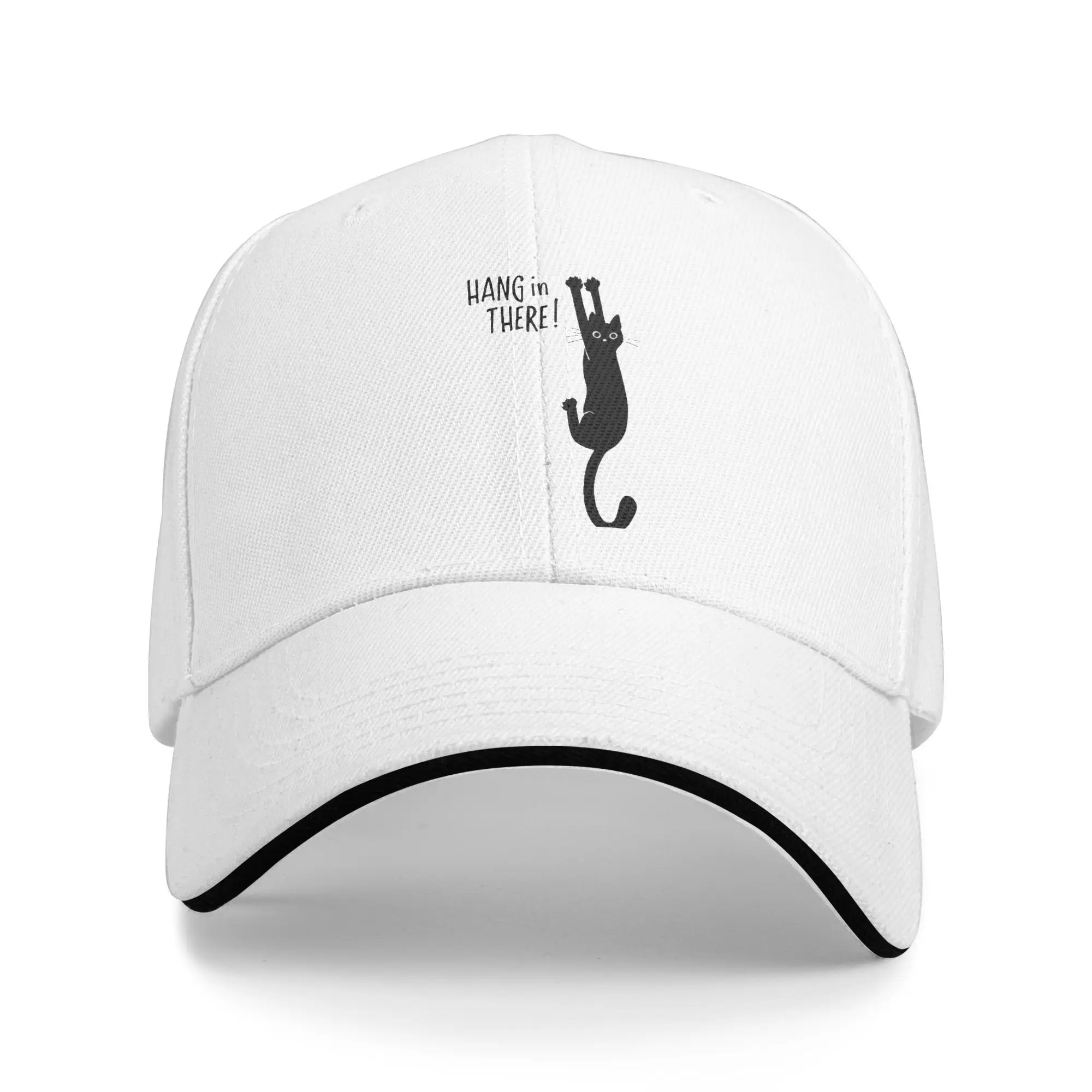 

Black Cat Hanging On Sun Baseball Cap Summer Men Adult Hang In There Print Hip Hop Hats Dropshipping Cute Running Hippie Caps
