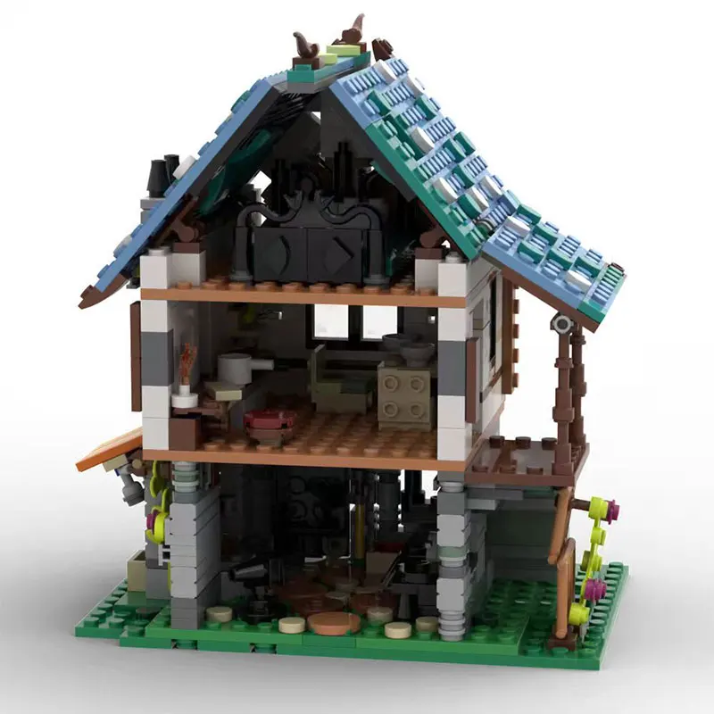 وصول جديد، متوفر في المخزون MOC-239963، 713 قطعة من مكعبات بناء الجسيمات الصغيرة، الهندسة المعمارية في العصور الوسطى، لعبة نموذج قلعة الحداد. #3