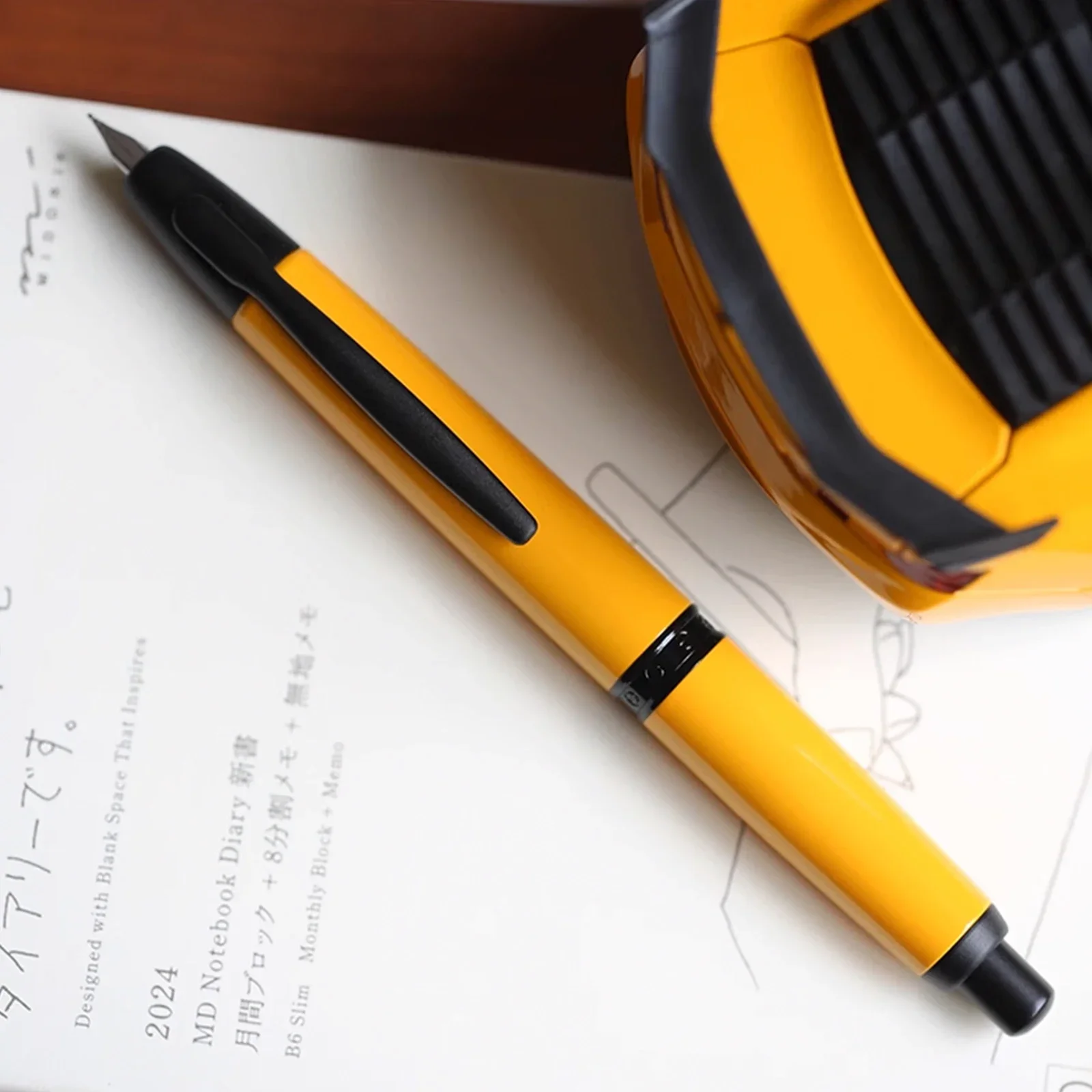 Majohn A1 Press Fountain pen 2024 Baking paint new color calligraphy practice writing ink pen F nib student stationery
