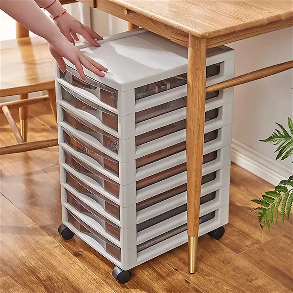 Mobiler Aktenschrank, Schubladentyp, Haushaltskosmetik, Desktop, mehrschichtiger Aufbewahrungsschrank, beweglicher Bodenschrank
