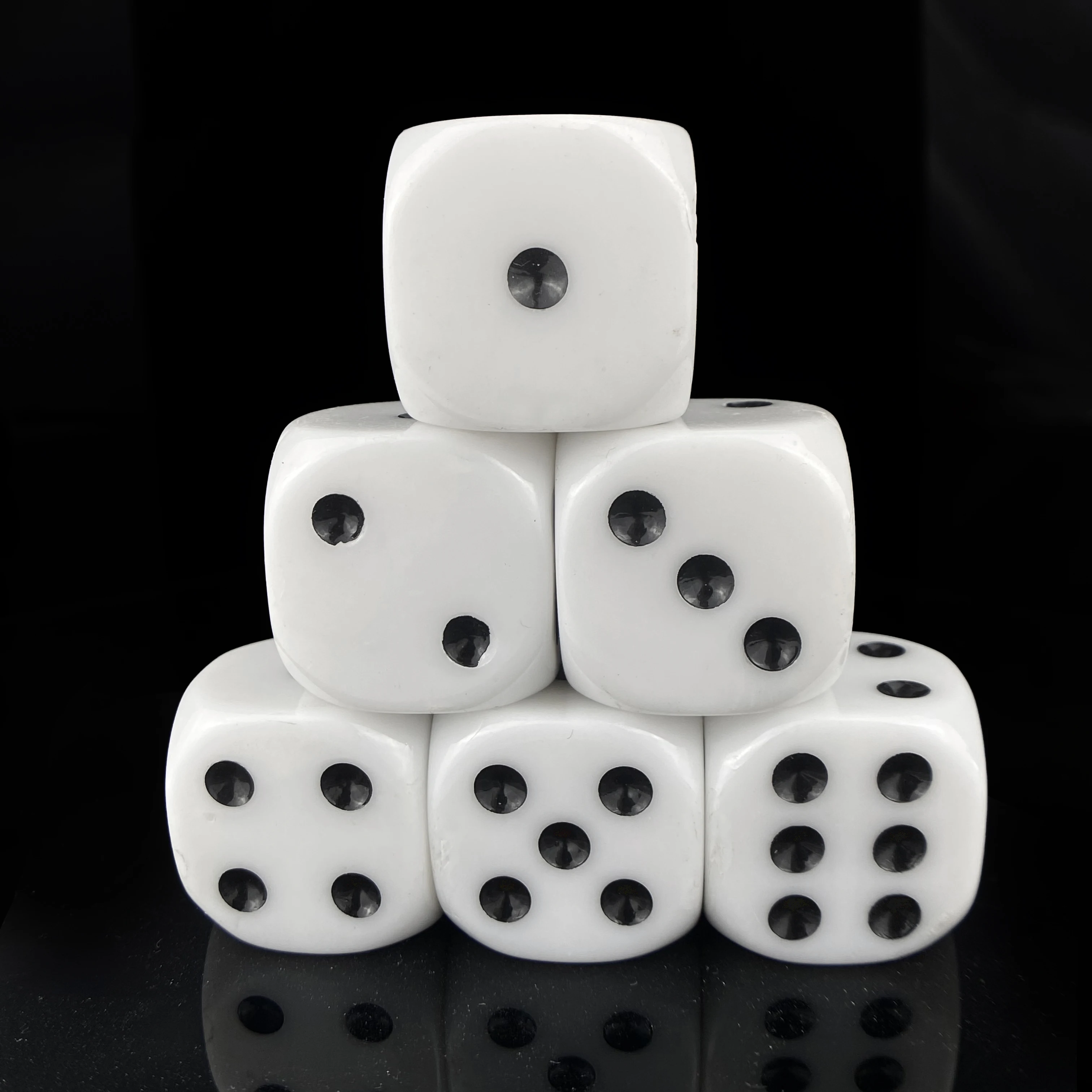 6pcs/Set Acrylic 25mm Opaque Colorful Round Corner 6 Sided D6 Point Dice For Family Board Game