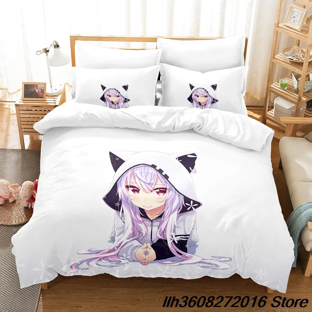 2025 New Virtual Youtuber Bedding Set Single Twin Full Queen King Size Bed Set Aldult Kid Bedroom Duvetcover Set Anime Bed Sheet