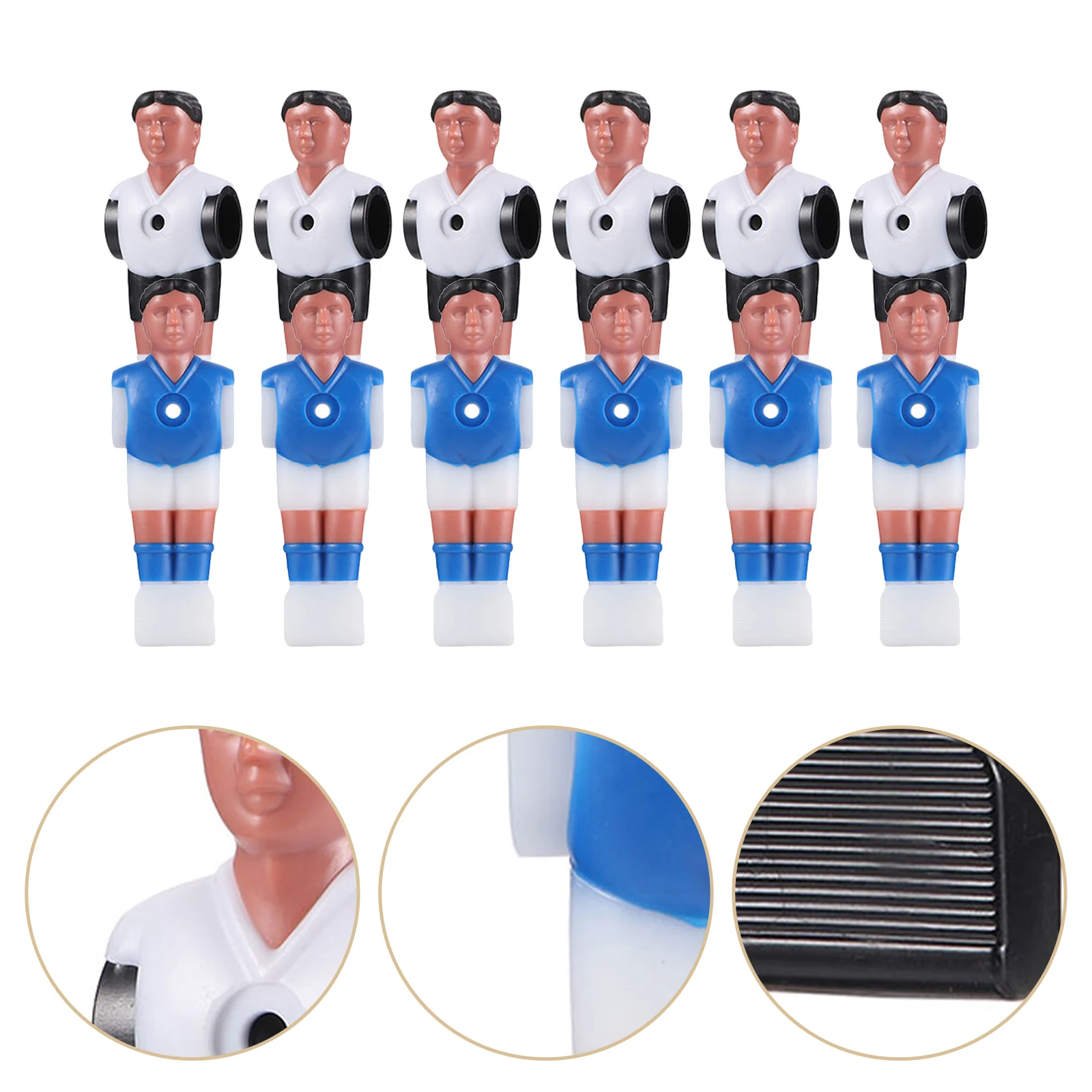 

12Pcs Football Table Athletes Premium ABS Replacement Foosball Accessories Tournament Soccer Player Simulation Gaming Pieces
