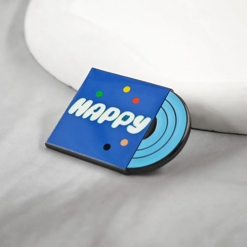 Kpop Jin Happy Solo Album Brosche Blaue Vinyl-Schallplatte Metall-Abzeichen Kim Seokjin Emaille-Pin Fankollektion Geschenk-Accessoire – Detail 6