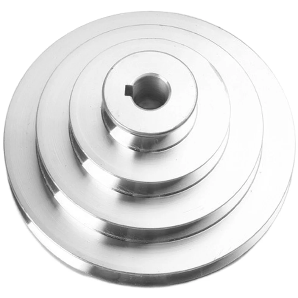 V Belt Pulley Wheel, Aluminum 14-28mm Bore 4/5 Step A Type V-Belt Pagoda Pulley Wheel Timing Belt 4/5-layer Pulley Structure