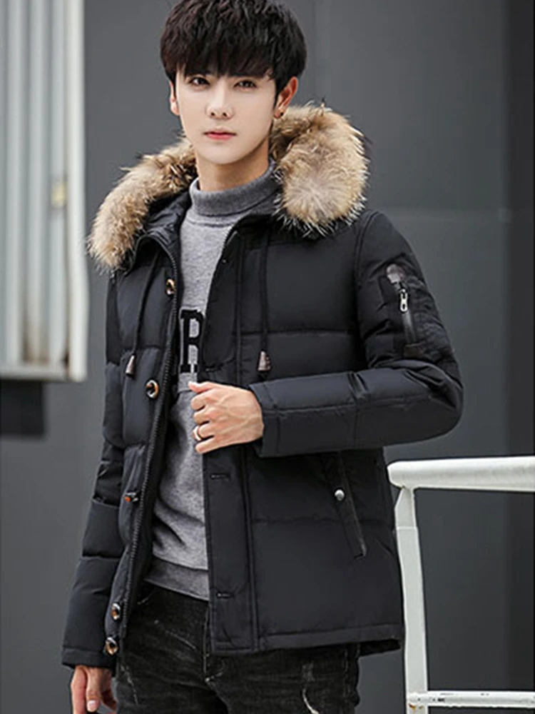 Winter Big Genuine Fur Hood Duck Down Jackets Men Warm High Quality Down Coats  Male Casual Winter Outerwer Puffer Jacket JK-633