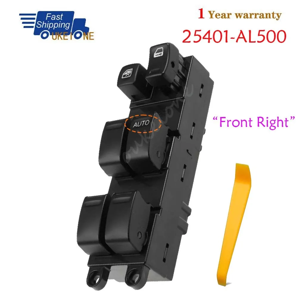 For Nissan Navara D22 Skyline X-Trail AD Van Y11 Almera Sunny Front Right Master Driver Side Window Door Power Switch Button