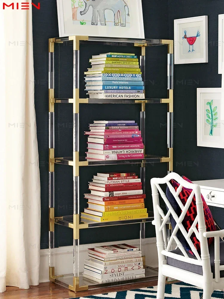 Light Luxury High-Grade Metal Acrylic Display Stand Transparent Bookshelf