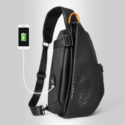 Casual Outdoor Men's Shoulder Bags with USB Fashion Chest Bag for Men Large Capacity Sling Bag Male High Capacity Back Packs