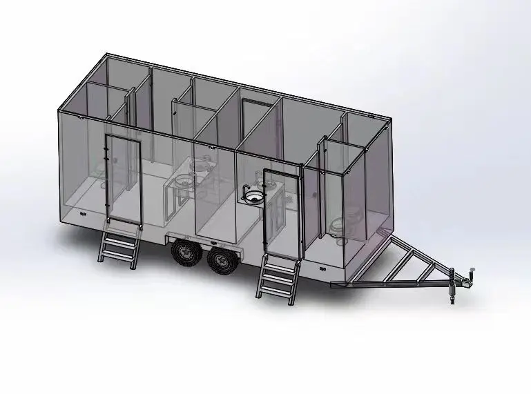 Luxury Mobile Toilets Cabin Movable Container for Camping Outdoor Restroom Trailer With Shower Mobile Toilet Trailer