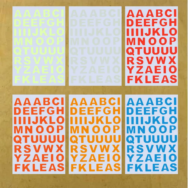 Glow in the Dark Letters Sticker Luminous Alphabet Stickers Wall Switch Laptop Furniture House DIY Decoration Name Sticker Decal
