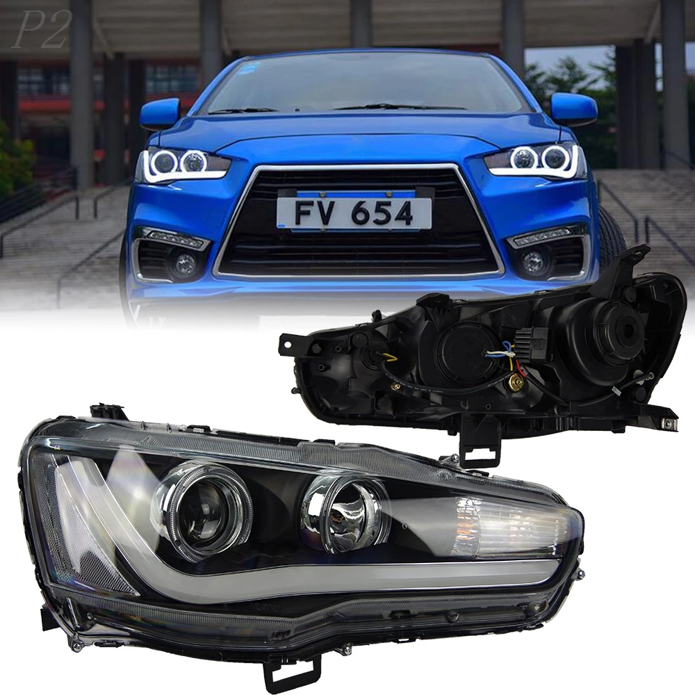 Headlight For Mitsubishi Lancer EX 2008-2016 Car автомобильные товары LED DRL Hella Xenon Lens Hella Hid H7 EVO Car Accessories