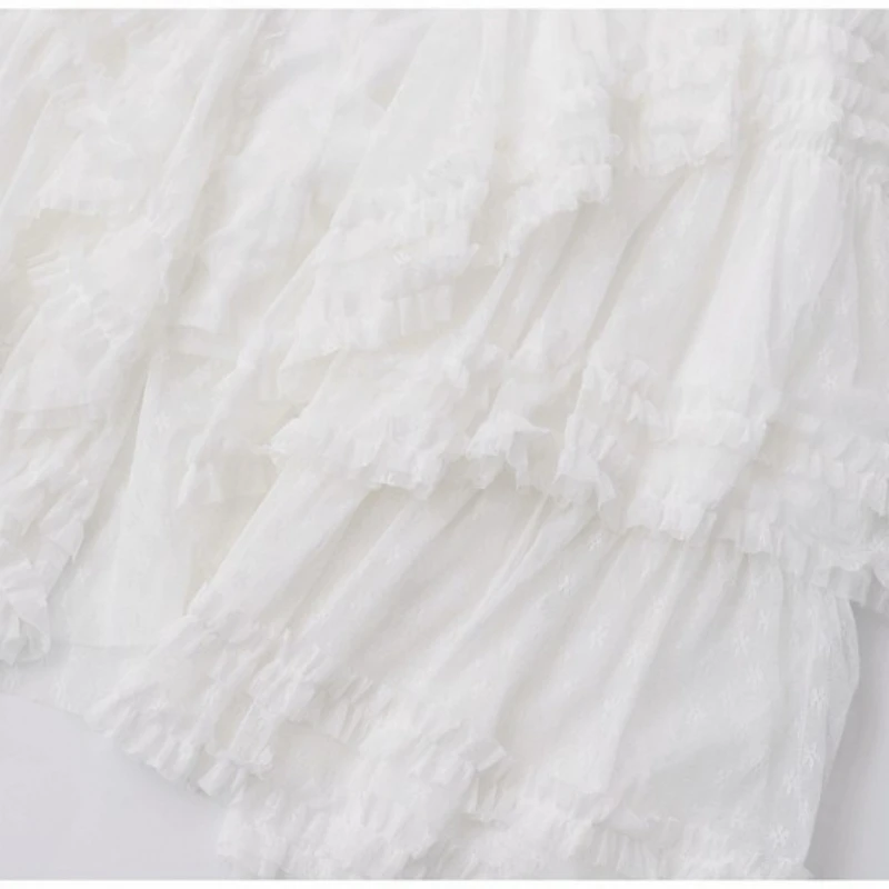 Gonna da sogno in rete elastica in vita nuova francese da donna Gonna da sogno in legno con cuciture irregolari per torta fata Gonna lunga bianca nera