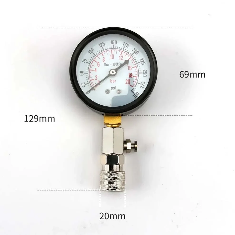 Cylinder Compression Tester Pressure Gauge with M18 Adapter Motor Auto Petrol Gas Engine Car Motorcycle Pressure Gauge 0-300psi