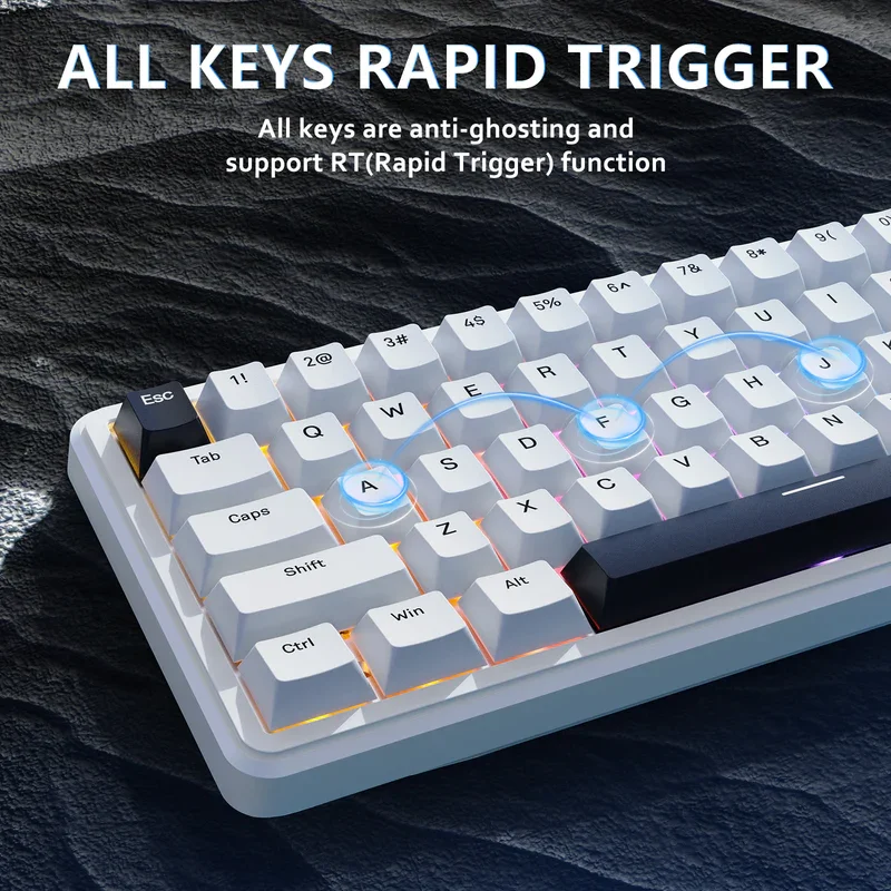 ATTACK SHARK X65 HE 65% Wired Gaming Keyboard with 8000 Hz Polling Rate, 0.01mm RT Accuracy, PBT Keycaps, QMK Driver, RGB