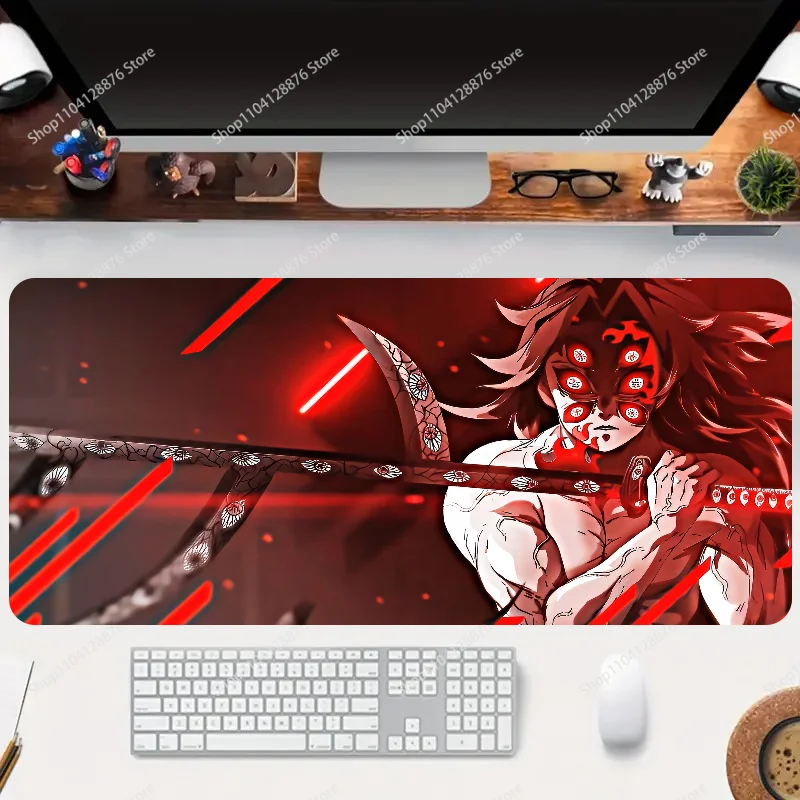 Anime Demon Slayer Kokushibo Mousepad Gaming Mouse pad Gamer Pc Accessories Deskmat Keyboard Mat Desk Protector Mause Pads