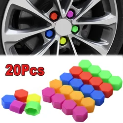 19mm/21mm Car Tyre Wheel Hub Covers Universal Dustproof Protection Caps Silicone Hub Protector Bolt Auto Exterior Accessories