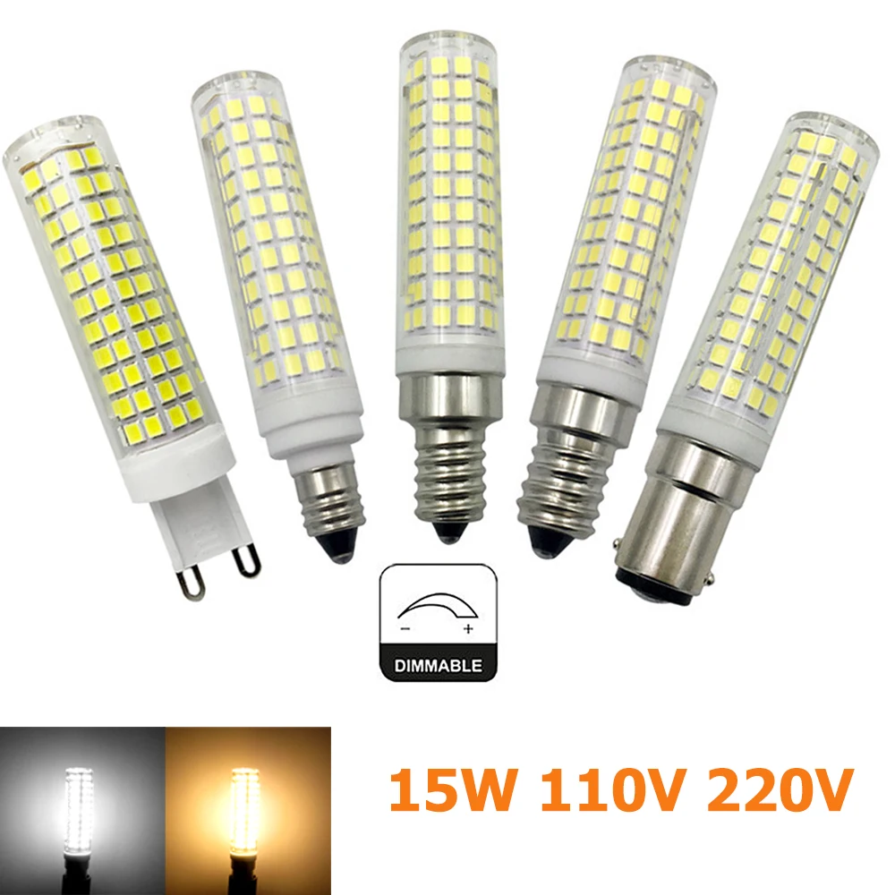 

Dimmable LED Bulbs 15W 136LEDs G9 Bulb Corn Light Nan 220 Volt Cool White 2835 Smd For Home Lighting Decorative Living Room 360