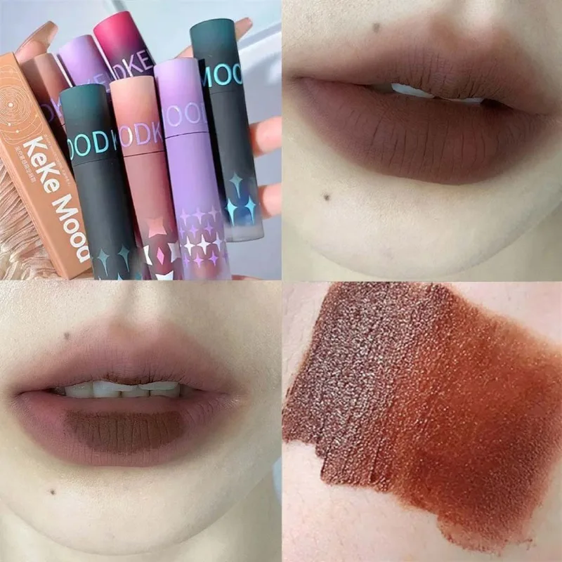 Gothic Red Brown Matte Lipstick Waterproof Long Lasting Blood Red Black Lip Gloss Sexy Punk Black Lip Tint Dark Lip Cream Makeup