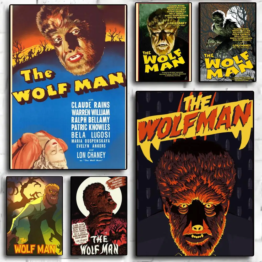 The Wolf Man Movie Poster Self-adhesive Advanced Aesthetic Printing Paper Wall Art for Living Room Home Decor