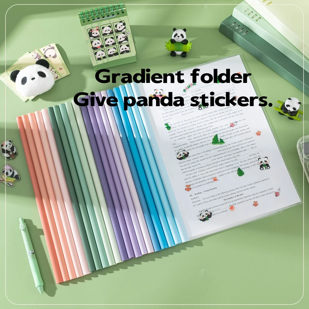 Gradient Transparent Pull Rod A4 File Folder Water Drop Folder Test Paper Storage Pull Rod Folder