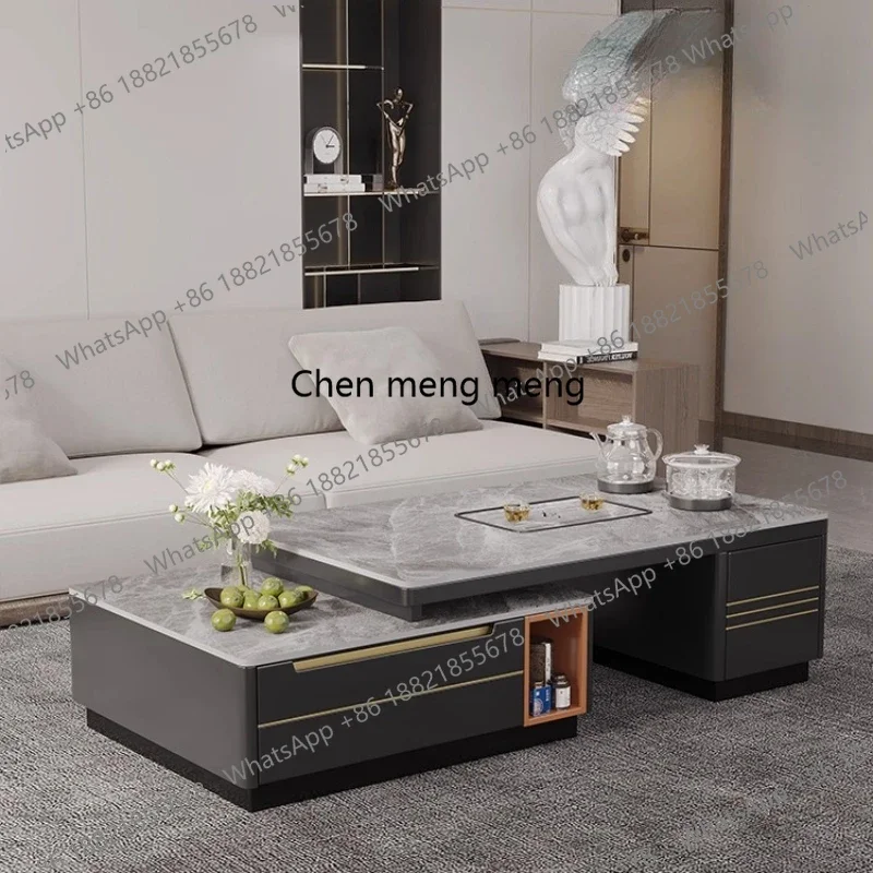 

living room wooden coffee table multi-functional Modern luxury design center table Nordic high-end tavolino da salotto furniture