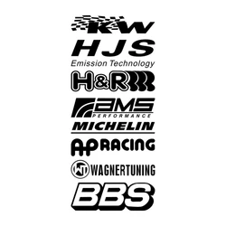 S/L Reflective Racing Door Decals Set Graphic Sponsor Vinyl Sticker Automobile Accessories