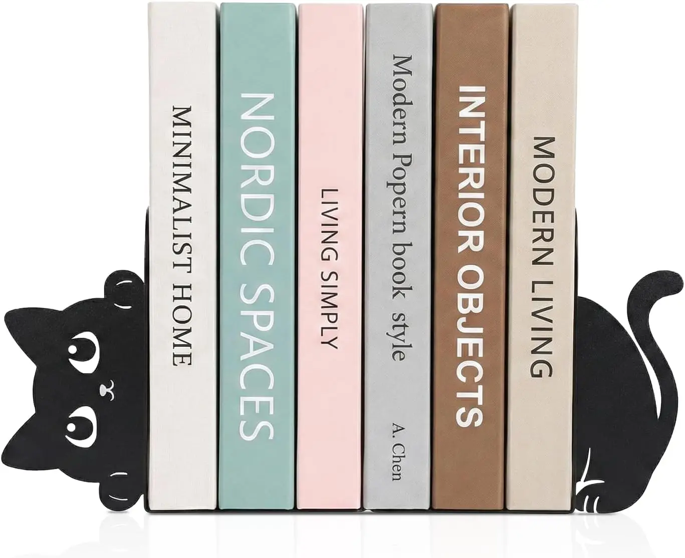 

Peeking Cat Metal Bookends Set of 2 with Wider Base, Cute Decorative Book Ends for Shelves, Office, Home Decor Gift for Cat