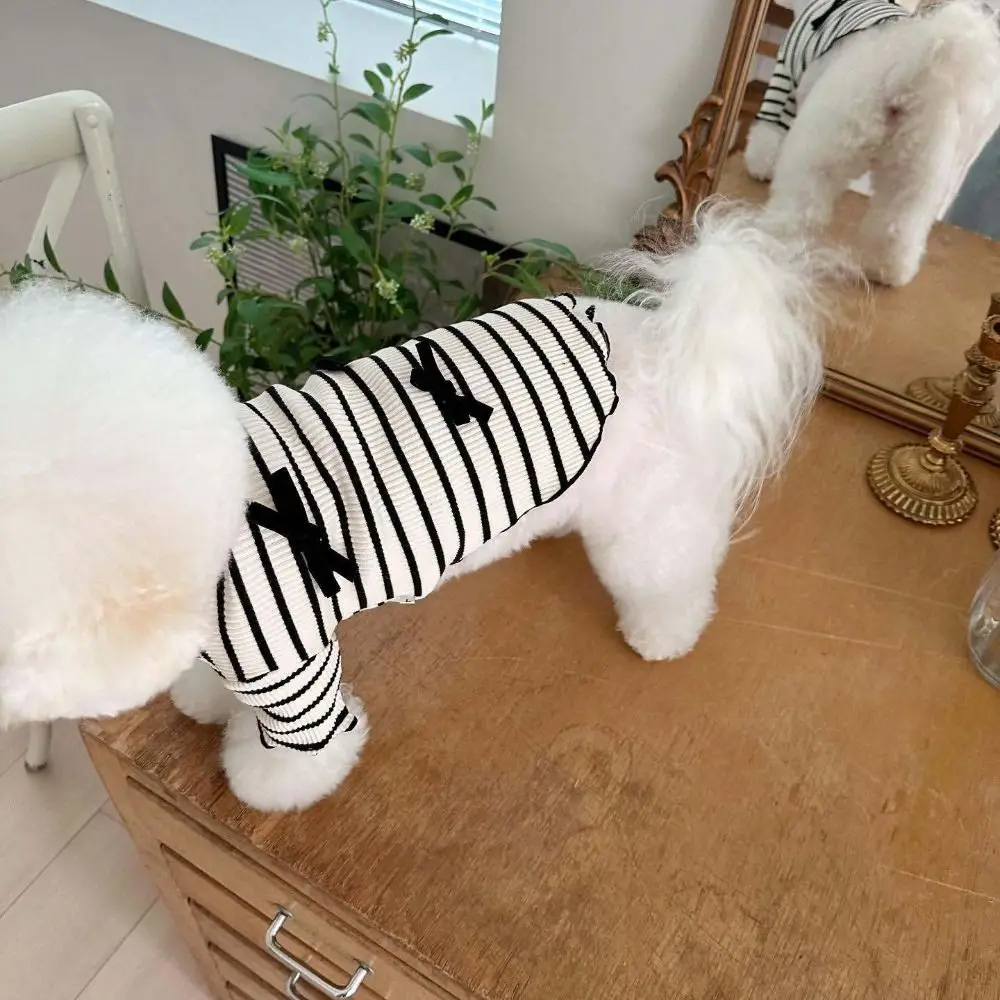 

Pet Clothes Cute Pet Striped Short Sleeve Breathable Thin Design Dog Vest Soft Pet Princess Dress For Puppy Cat