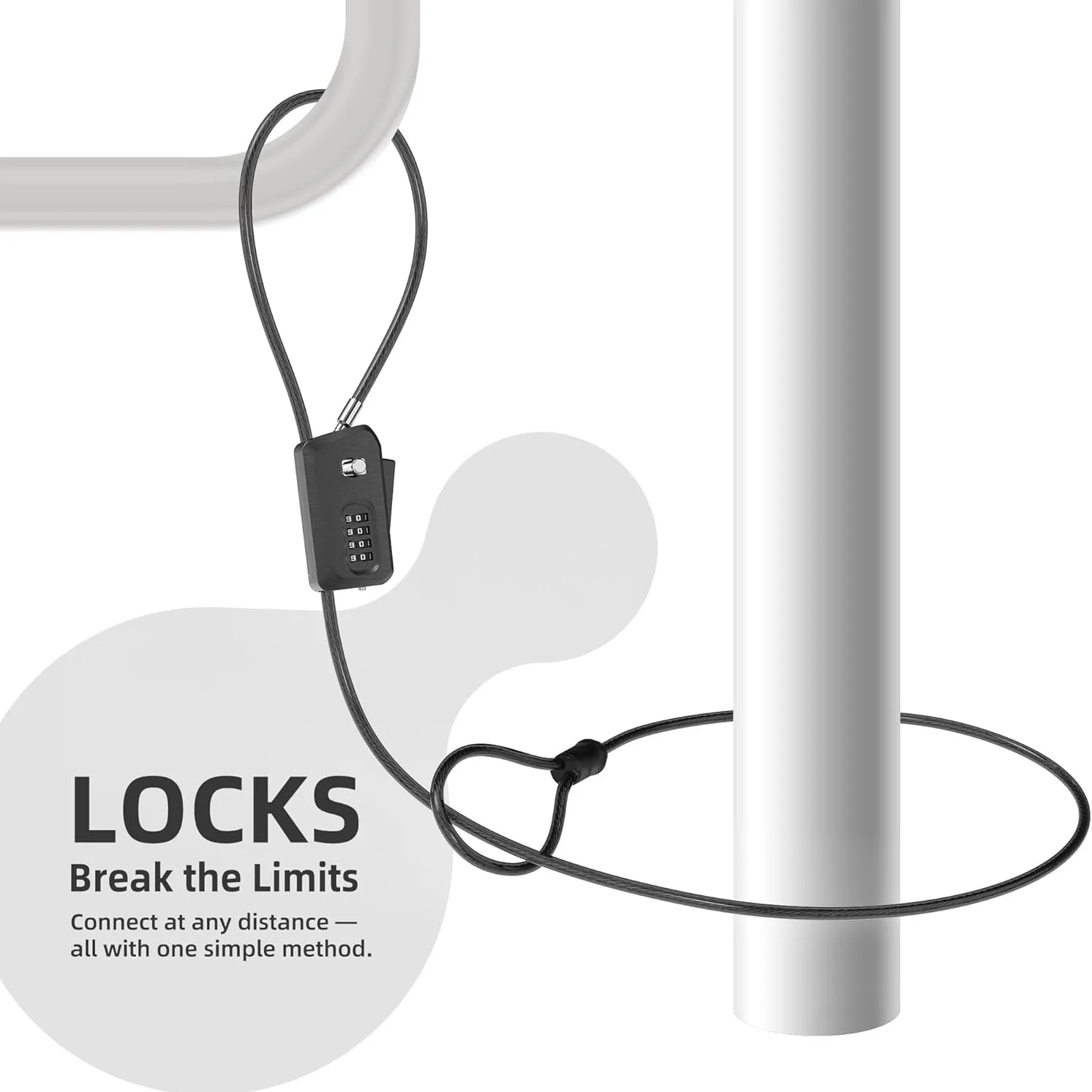 AliExpress NONE Python Cable Lock for Bike, Bicycle, Scooter, Trail Camera Locking, 4 Digit Combination Padlock, Heavy Duty Anti Theft Lock