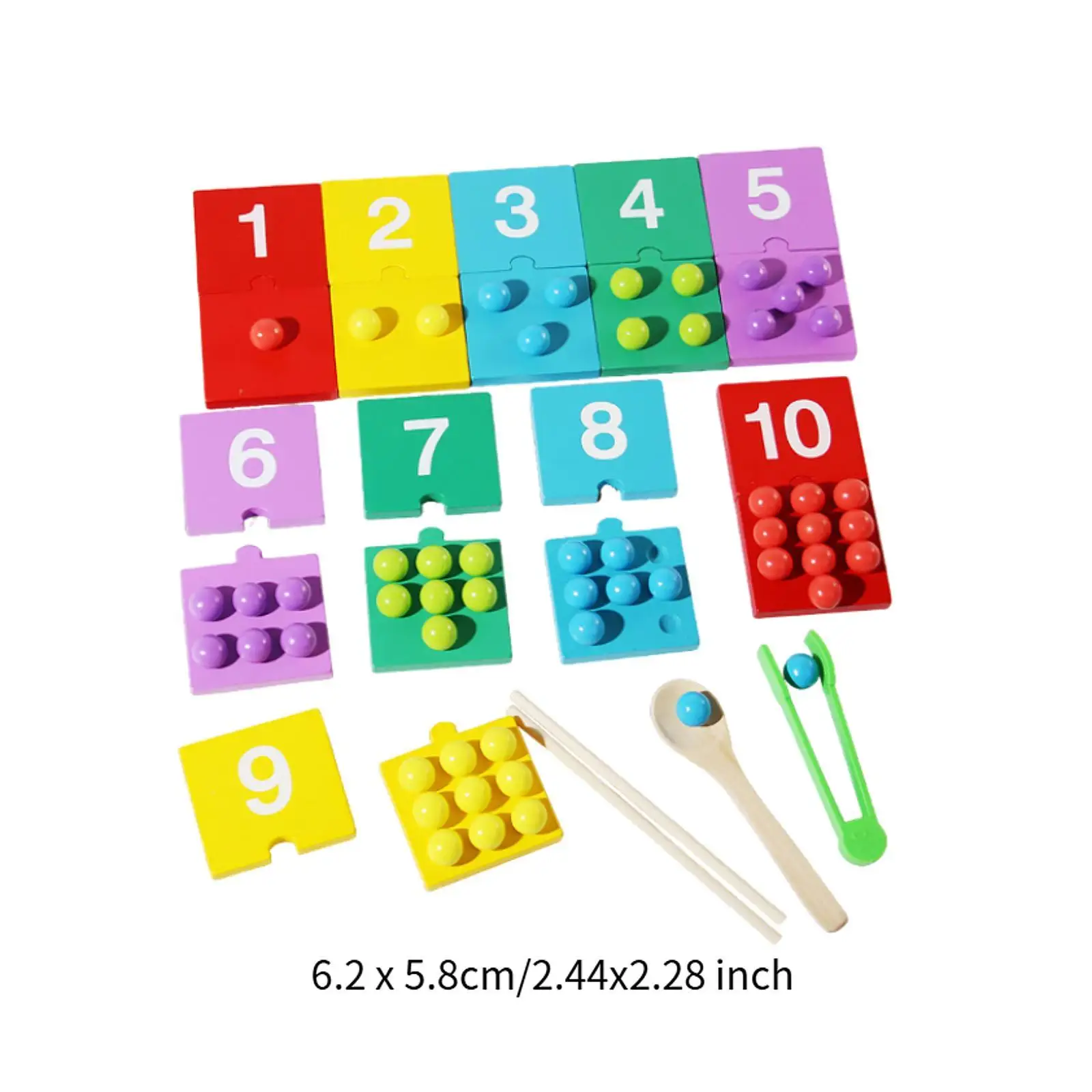 Color Sorting Toys Montessori Math Beads Counting Toy,Clip Beads Matching Game for Kindergarten 3 Year Old+ Birthday Gifts