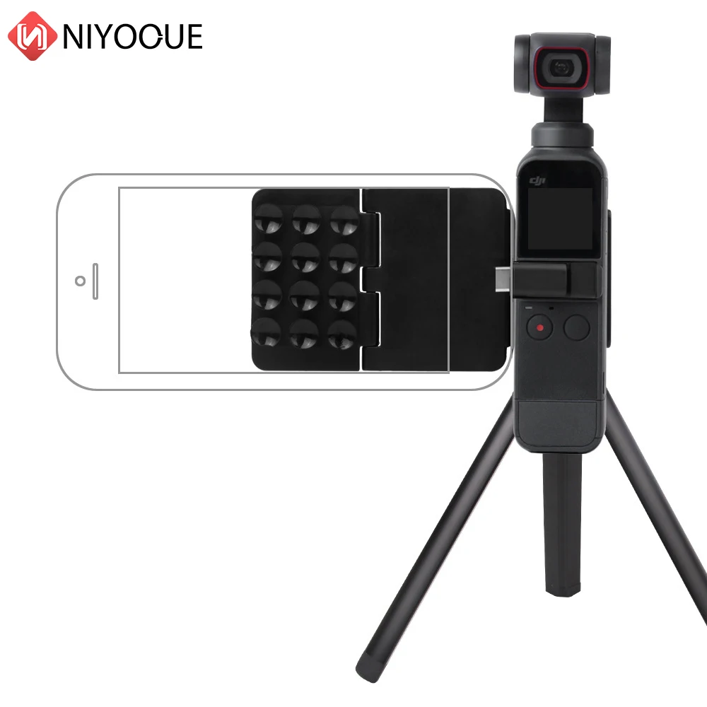 Foldable Suction Cup Bracket Smartphone Holder Tripod Extension Rod Adjustable Mount Accessories for POCKET 2/OSMO POCKET