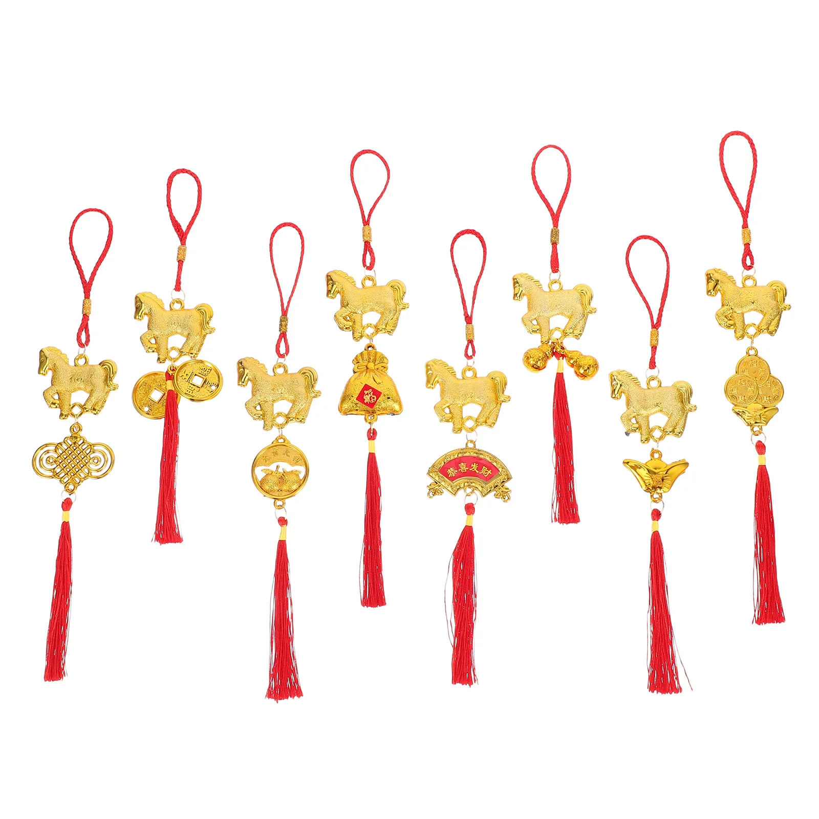 

8Pcs Spring Festival Pendants Festive Chinese New Year Hanging Decorations for Home Office Lunar New Year Party Supplies