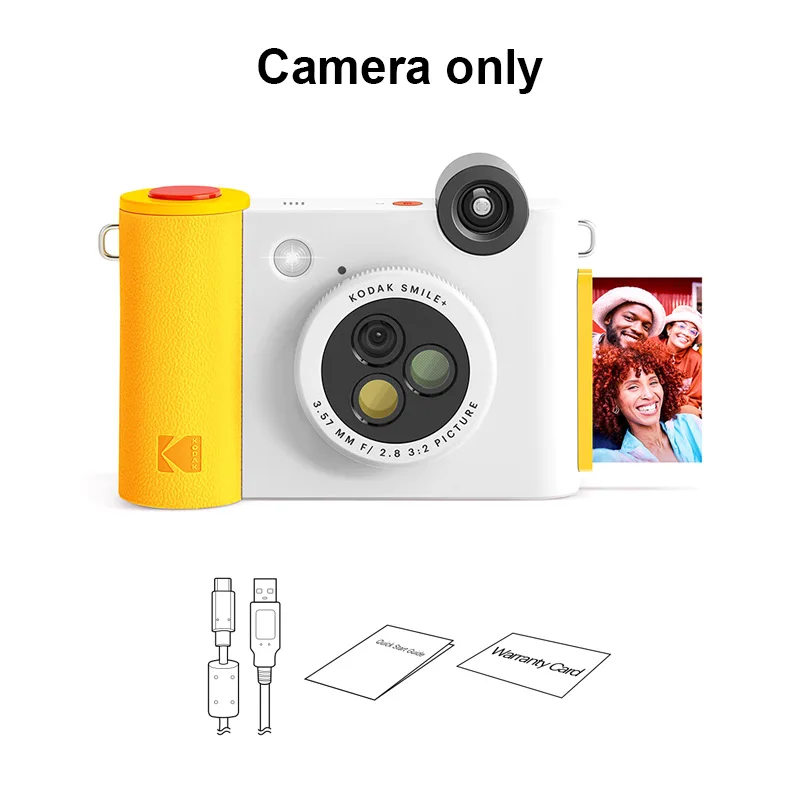 Impresora de Fotos para Cámara Instax de Kodak, Máquina Integrada de Impresión y Fotos Smile+ de Kodak con Papel Fotográfico Zink Opcional de Kodak