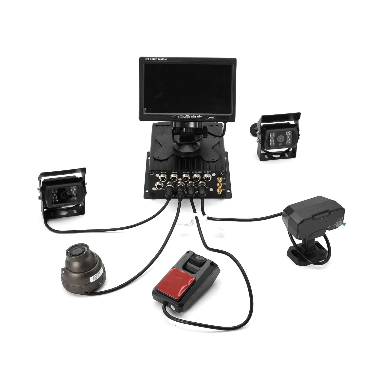 FL&OEM AI 4CH Veicolo Camion Mobile DVR Sistema GPS 1080P DMS ADAS 4G/Wifi 4 canali 1080P Videoregistratore digitale Camion MDVR