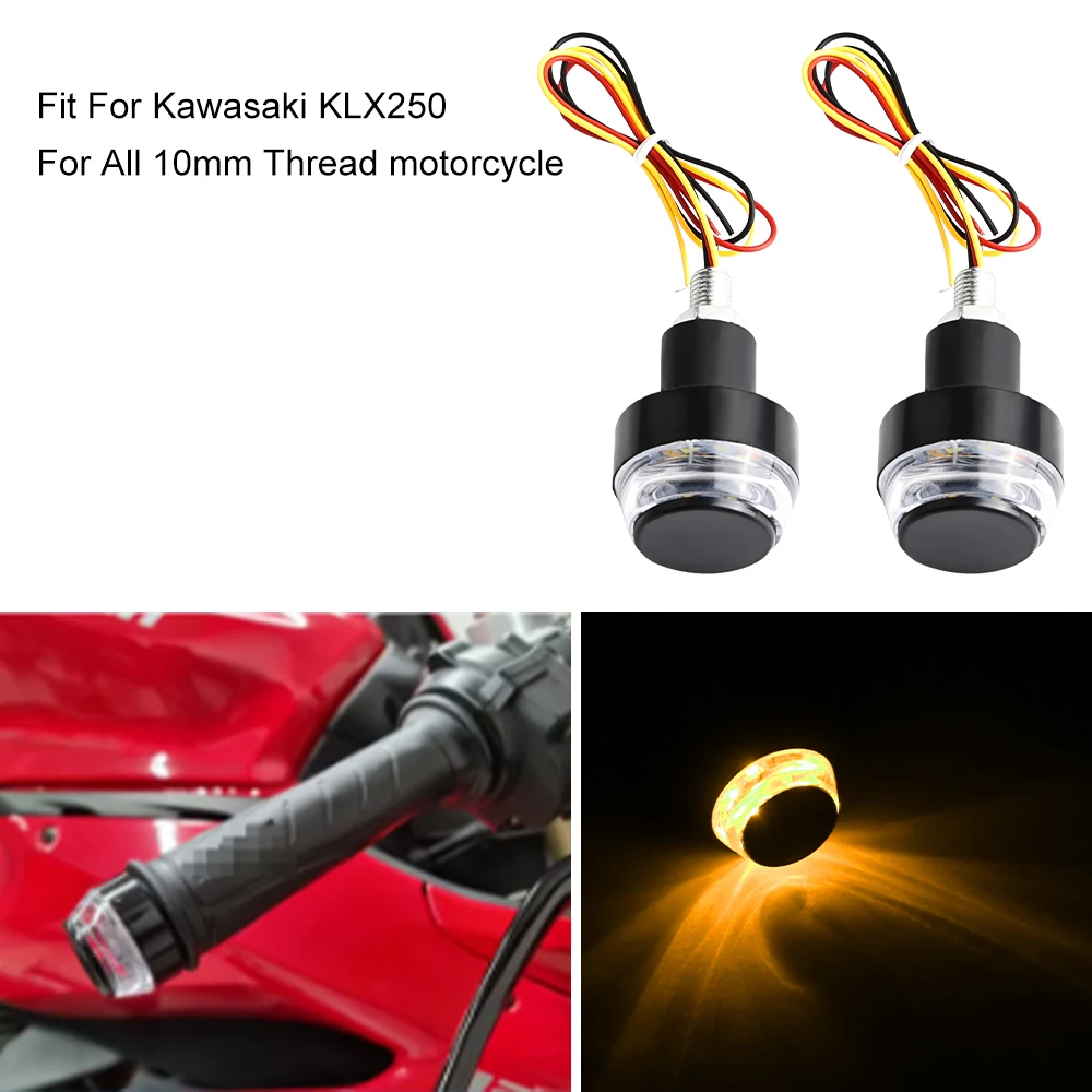 

Universal 2PCS Motorcycle For 22mm Handlebar Amber Signal Light Grip Turning Signal Hand Grip End Blinker Motorcycle Accessories