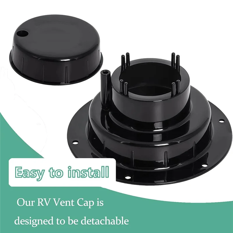 

J1UL1N Крышка вентиляционного отверстия на крышу для автофургона Крышка вентиляционного отверстия на крыше автофургона Крышка вентиляционного отверстия для канализационной трубы от 1 до 2 3/8 дюймов HJ403