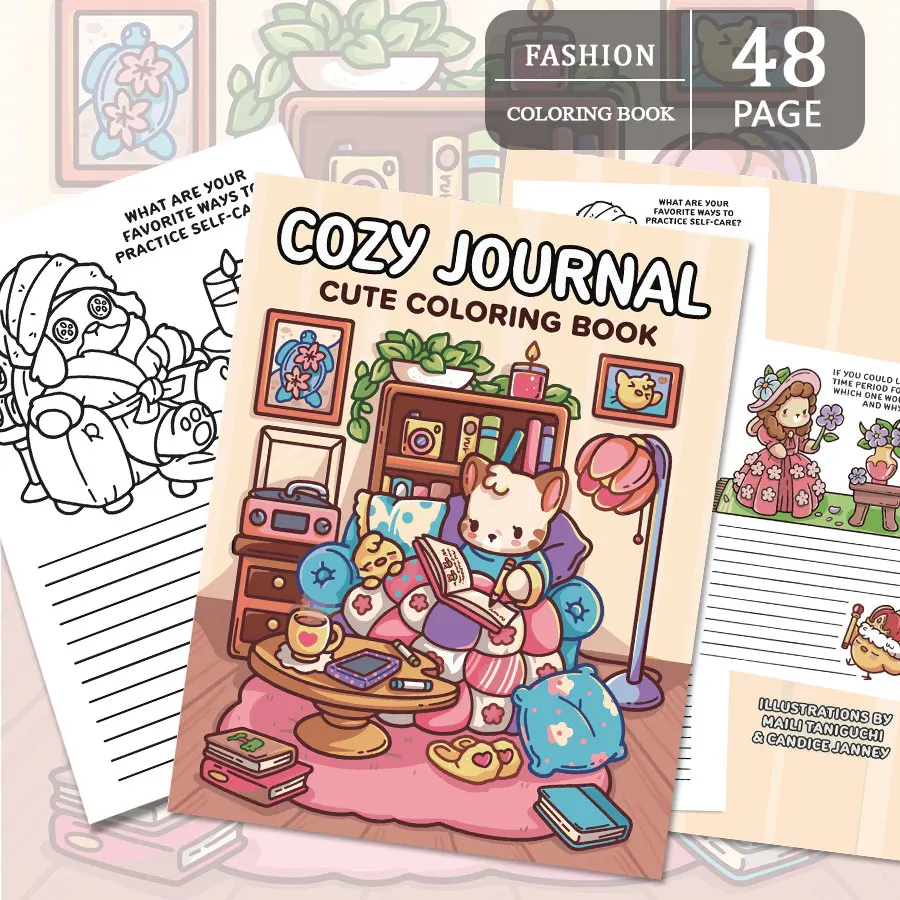 Cozy Cuties Coloring Books, Charming Scenes, Easy Coloring, For Home Parent - Child DIY, Relax, Unwind, Boost Creativity