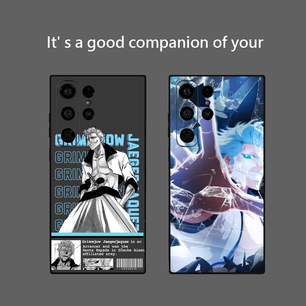 Anime G-Grimmjow J-Jaegerjaquez Phone Case for Samsung Galaxy S24 Ultra S22 S23 Ultra S21 S20 5G Protective Soft Silicone TPU Fu