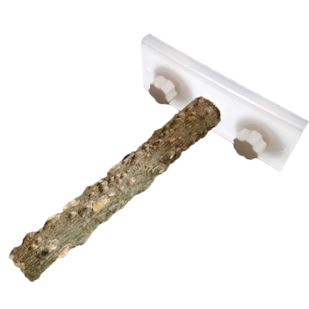 

1 pc Bird Perch Stand Cup Bird Perch Stand For Parrot Finch Canary Budgie Lovebird Shower Window Mount Exercise White